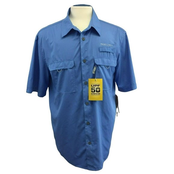 Field Stream Fishing Shirt Mens M Blue UPF 50 S/S SmartCool Rodkeeper - Picture 9 of 9